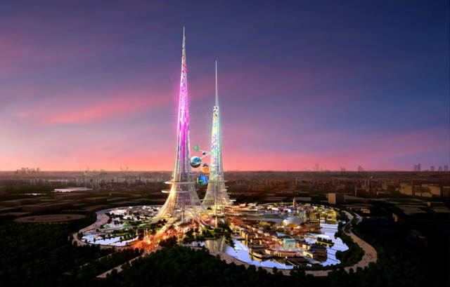 武汉将建世界最高双子塔 高1000米